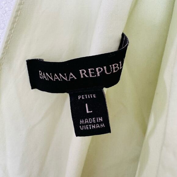 Banana Republic Pale Green Tiered Dress Pockets Womens Sz L Petite EUC - Picture 4 of 7